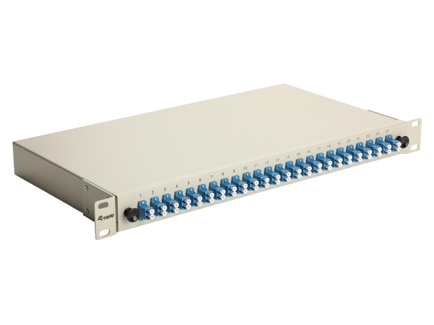Equip 24-port fiberoptisk splejseboks LC Duplex OS2 1U grå