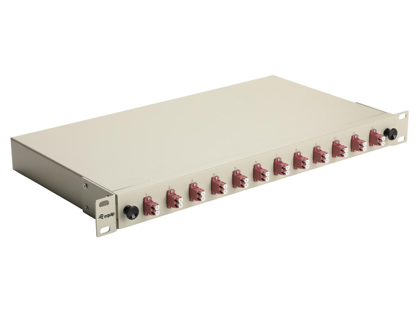 Equip 12-port fiberoptisk splejseboks LC Duplex OM4 1U grå