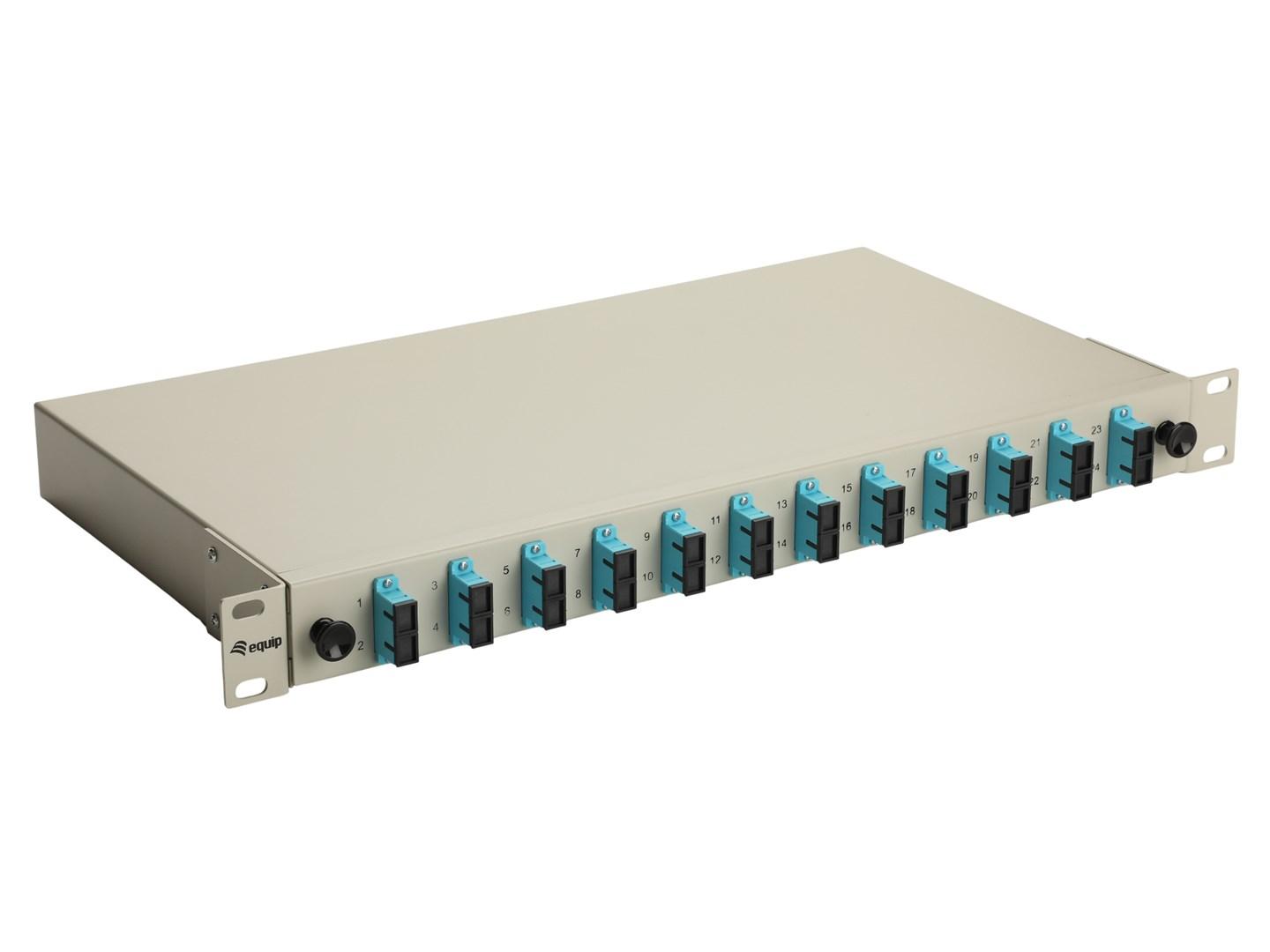 Equip 12-port fiberoptisk splejseboks SC duplex OM3 1U grå