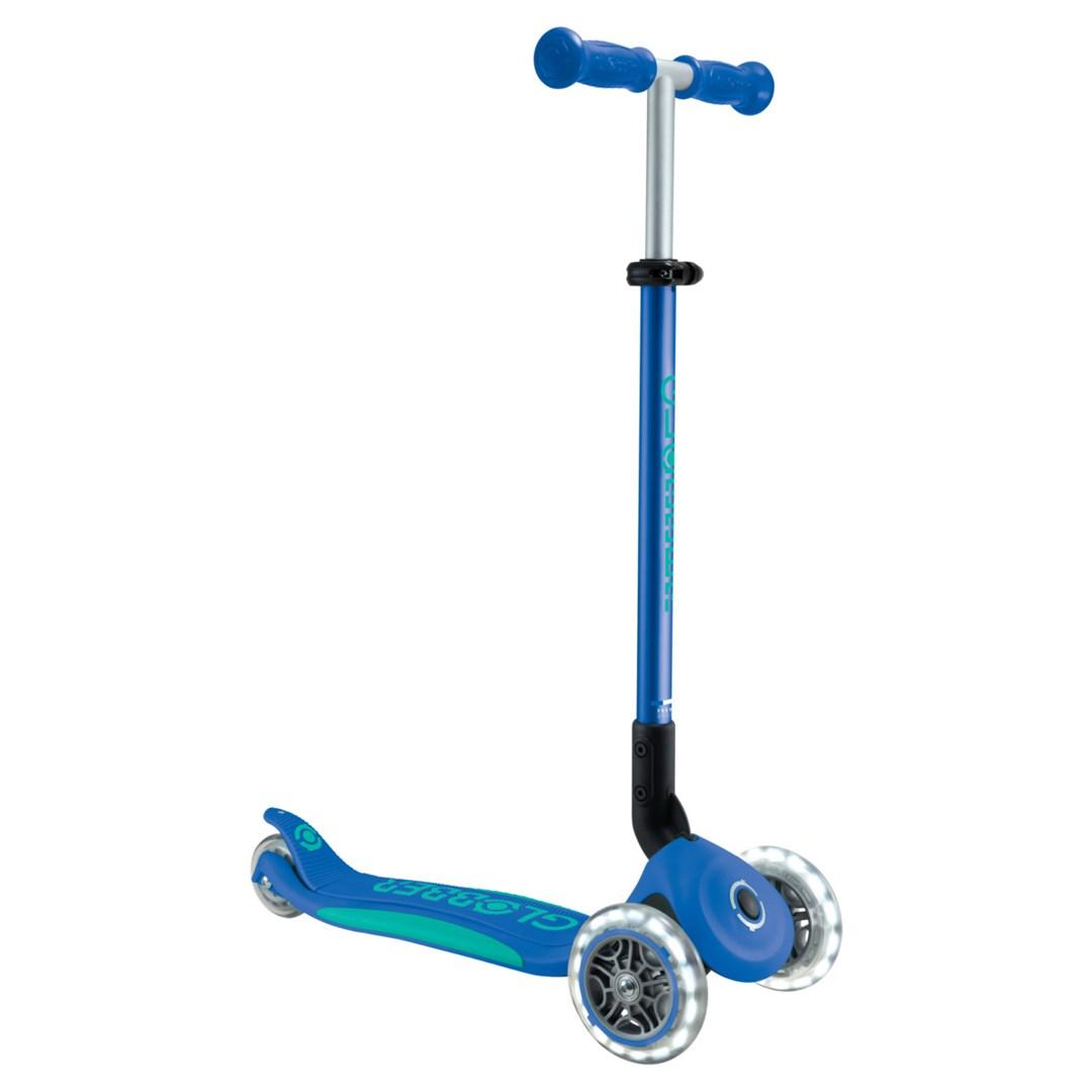 Globber Primo Foldable Plus Lights børneløbehjul blå/navy