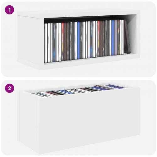 CD-opbevaringsrække - hvid 40 x 17 x 17 cm