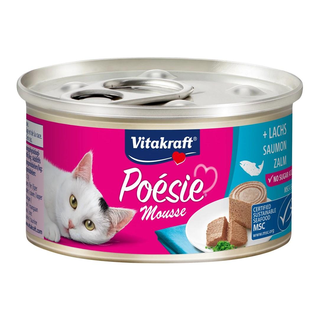 Vådfoder til kat - Vitakraft Poésie Mousse med laks, 85 g