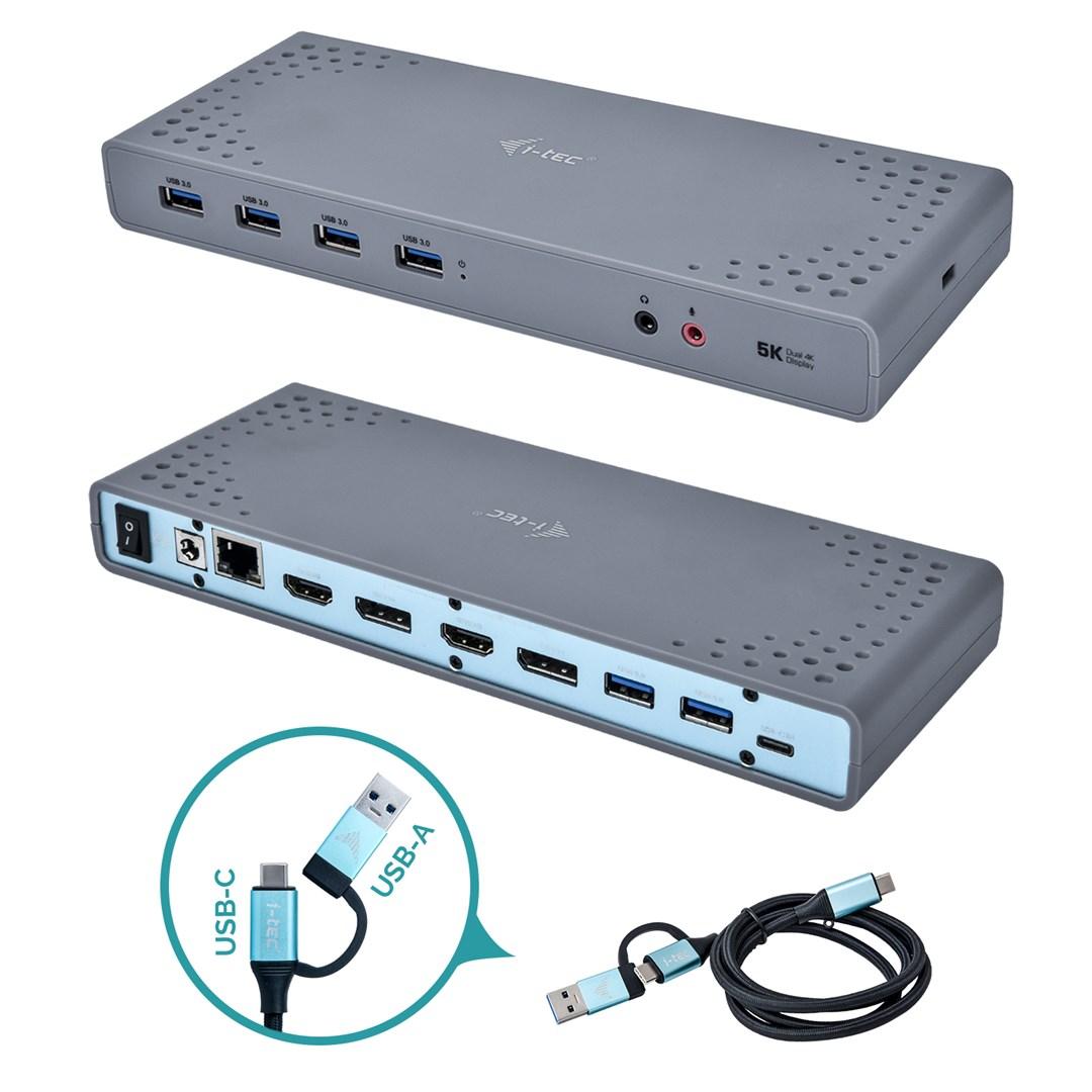 i-Tec USB-C / USB-A 3.0 4K Dual Video Docking Station - Dockingstation - USB-C - 1GbE - Europa