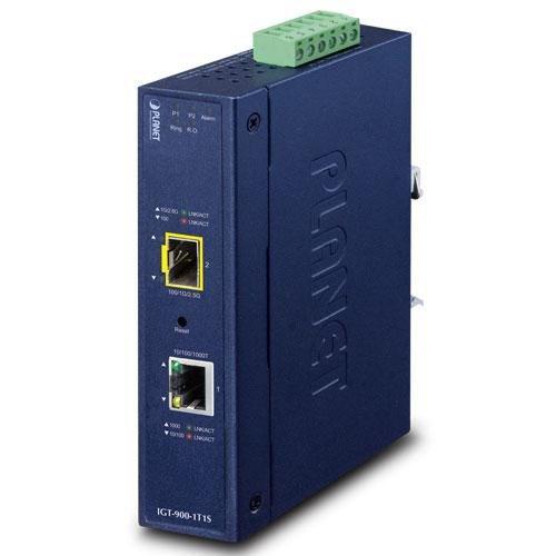 PLANET Industrial 1-Port netværksomformer til medie Intern Blå