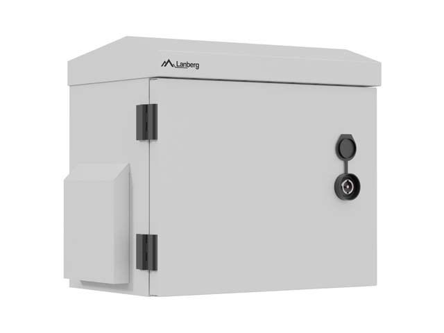 Lanberg 10" vægskab IP55 til væg- eller stangmontering 32 × 22 × 30 cm grå