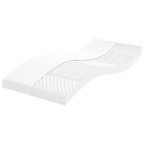 Skummadras 90×190 cm - 7 zoner, hårdhed 20 ILD, hvid (OUTLET A)