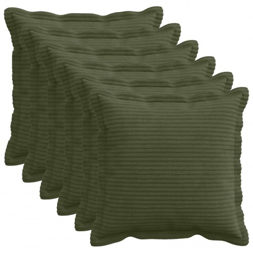 Pudebetræk 6 stk. HOUTEN grøn 45 x 45 cm i cordfløjl