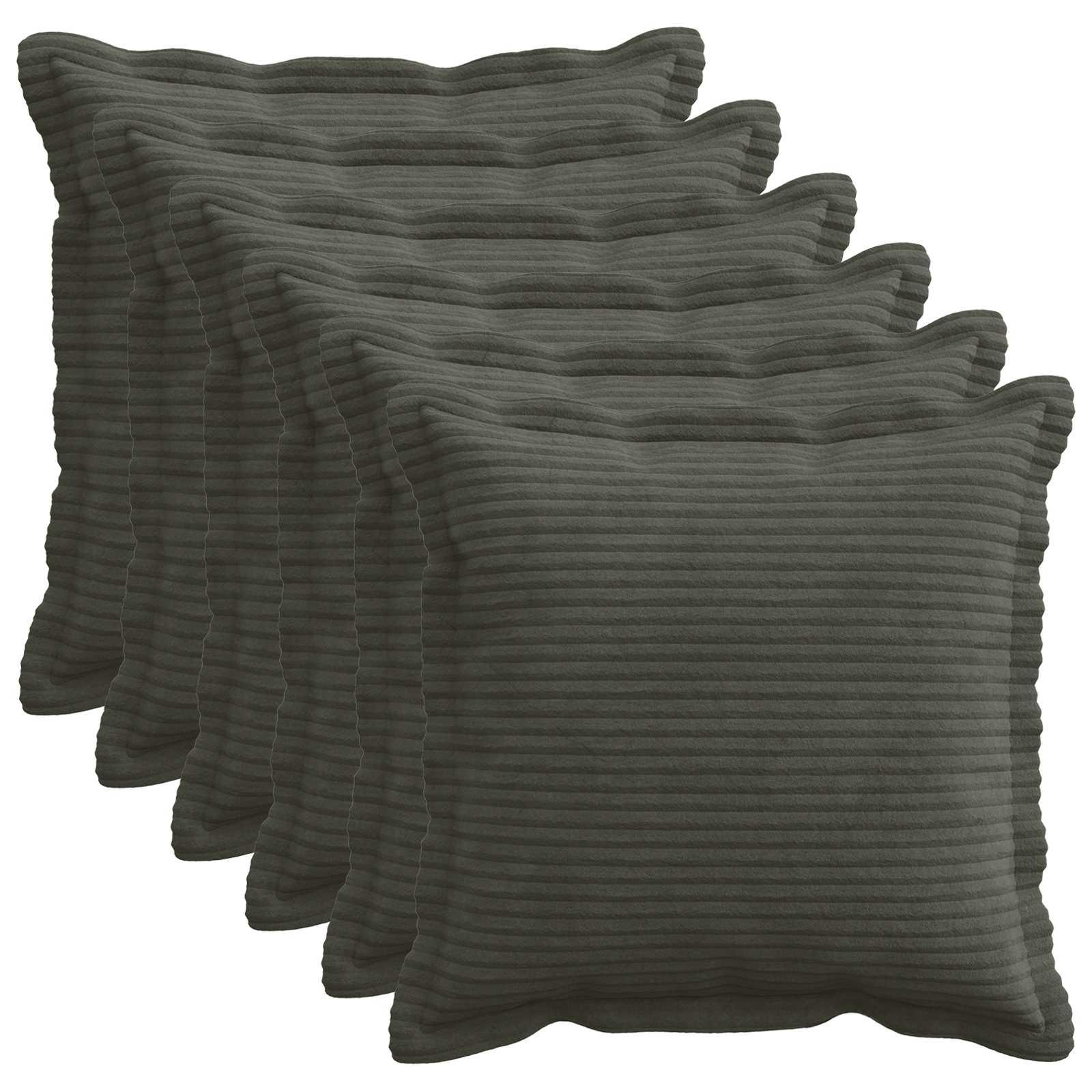 vidaXL Pudebetræk 6 stk. HOUTEN Antracit 45 x 45 cm cordfløjl