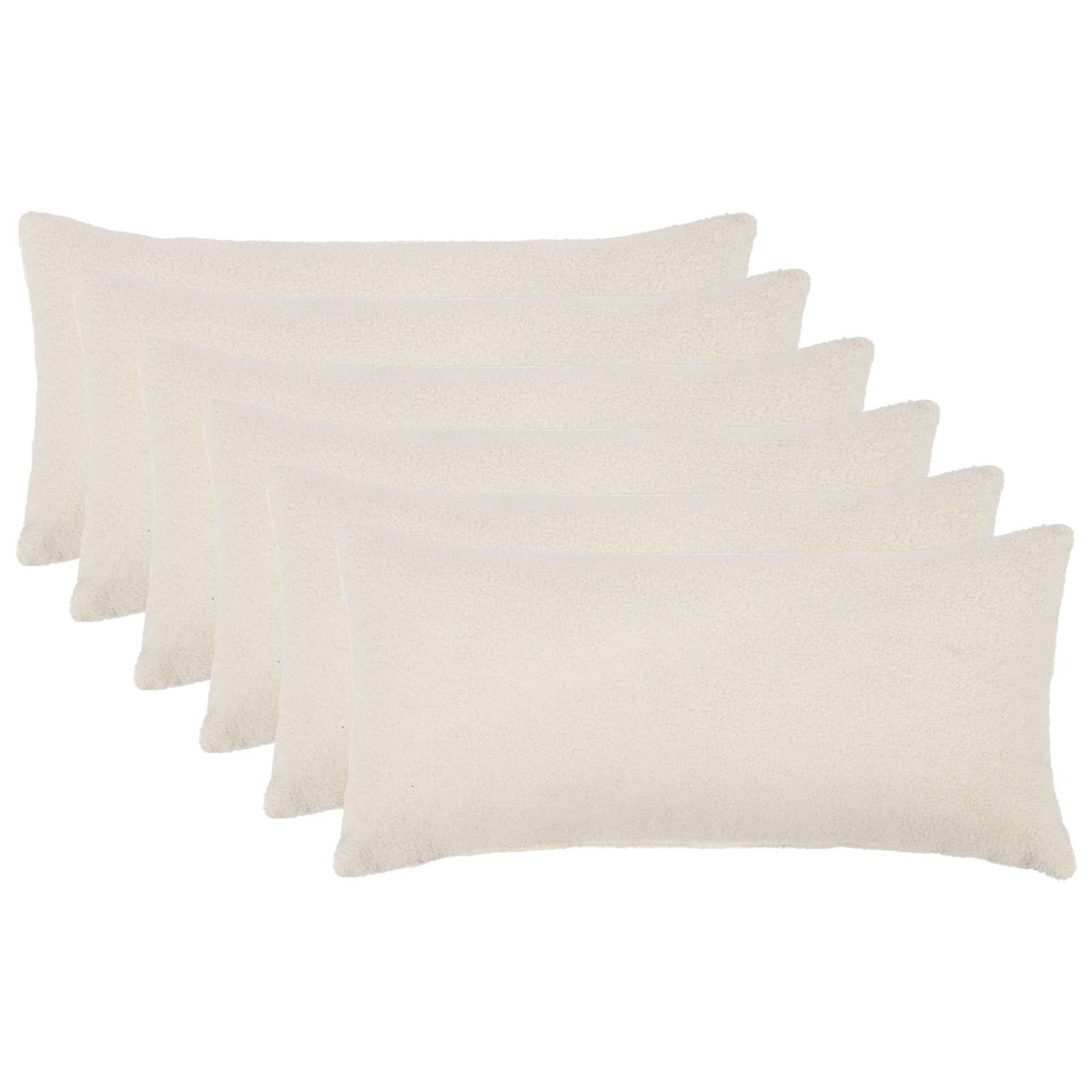 vidaXL Pudebetræk 6 pcs HEERLEN Cremefarvet 40 x 80 cm Bouclé