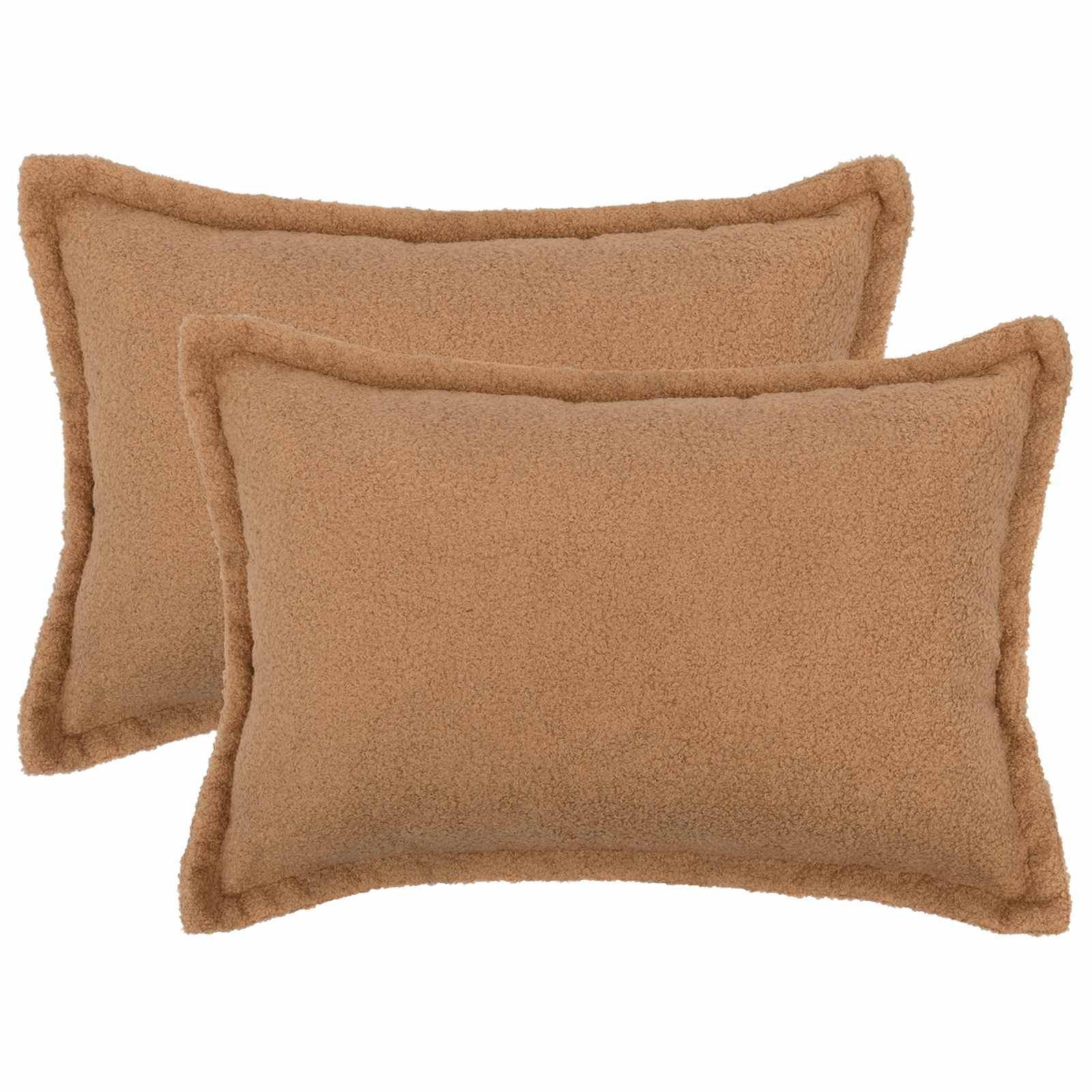 vidaXL Pudebetræk 2 pcs HOUTEN Beige 50 x 80 cm Bouclé