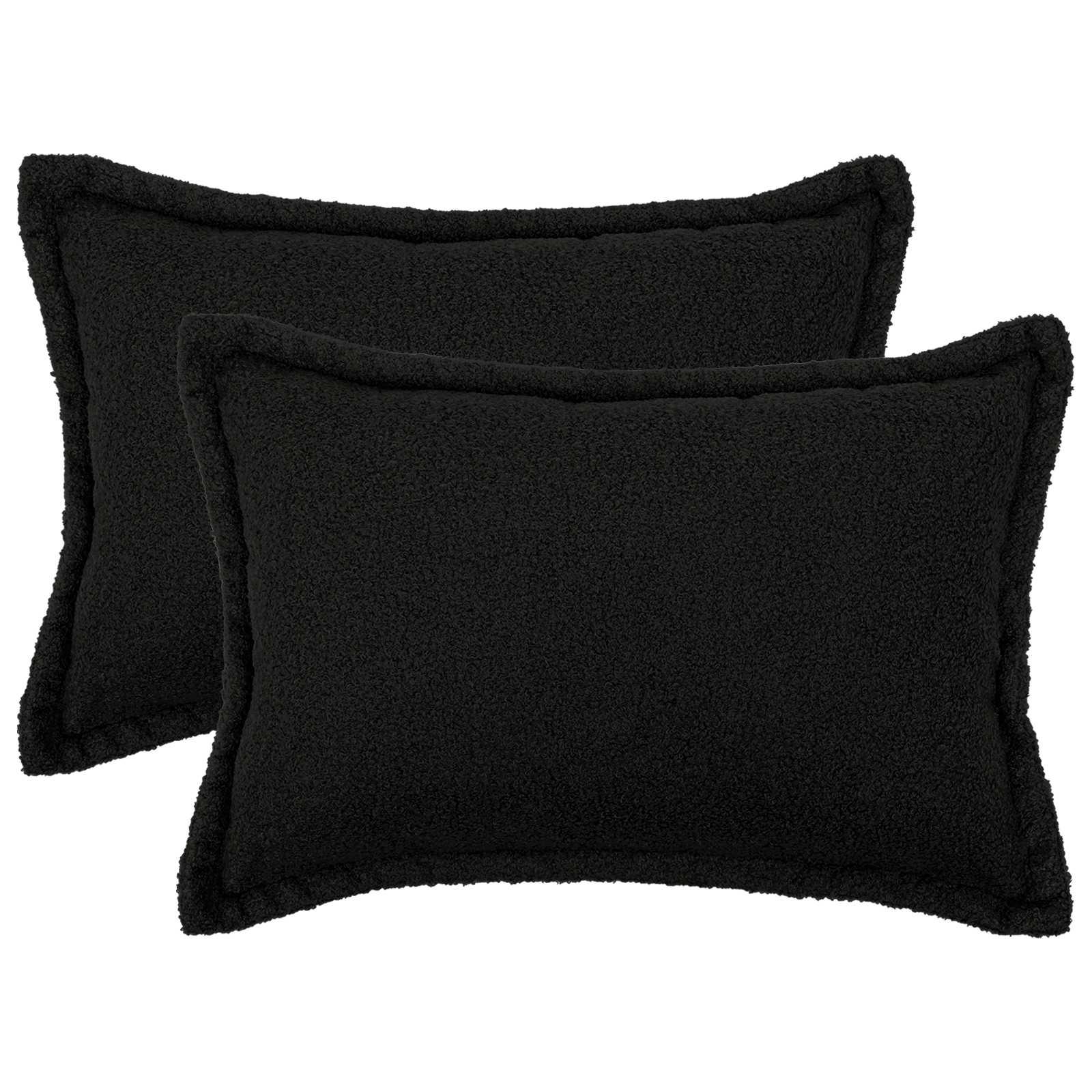 vidaXL Pudebetræk 2 pcs HOUTEN Sort 50 x 80 cm Bouclé
