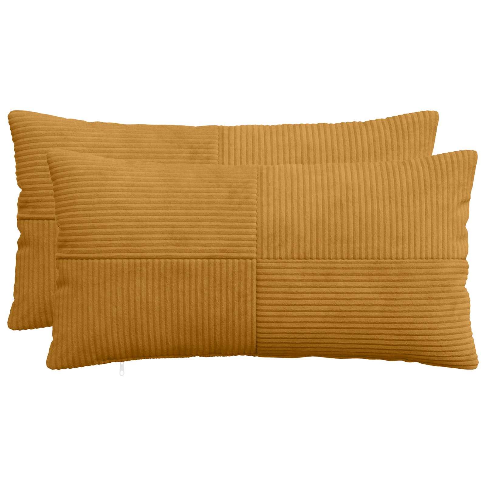 vidaXL Pudebetræk 2 pcs ALMELO Gul 40 x 80 cm cordfløjl