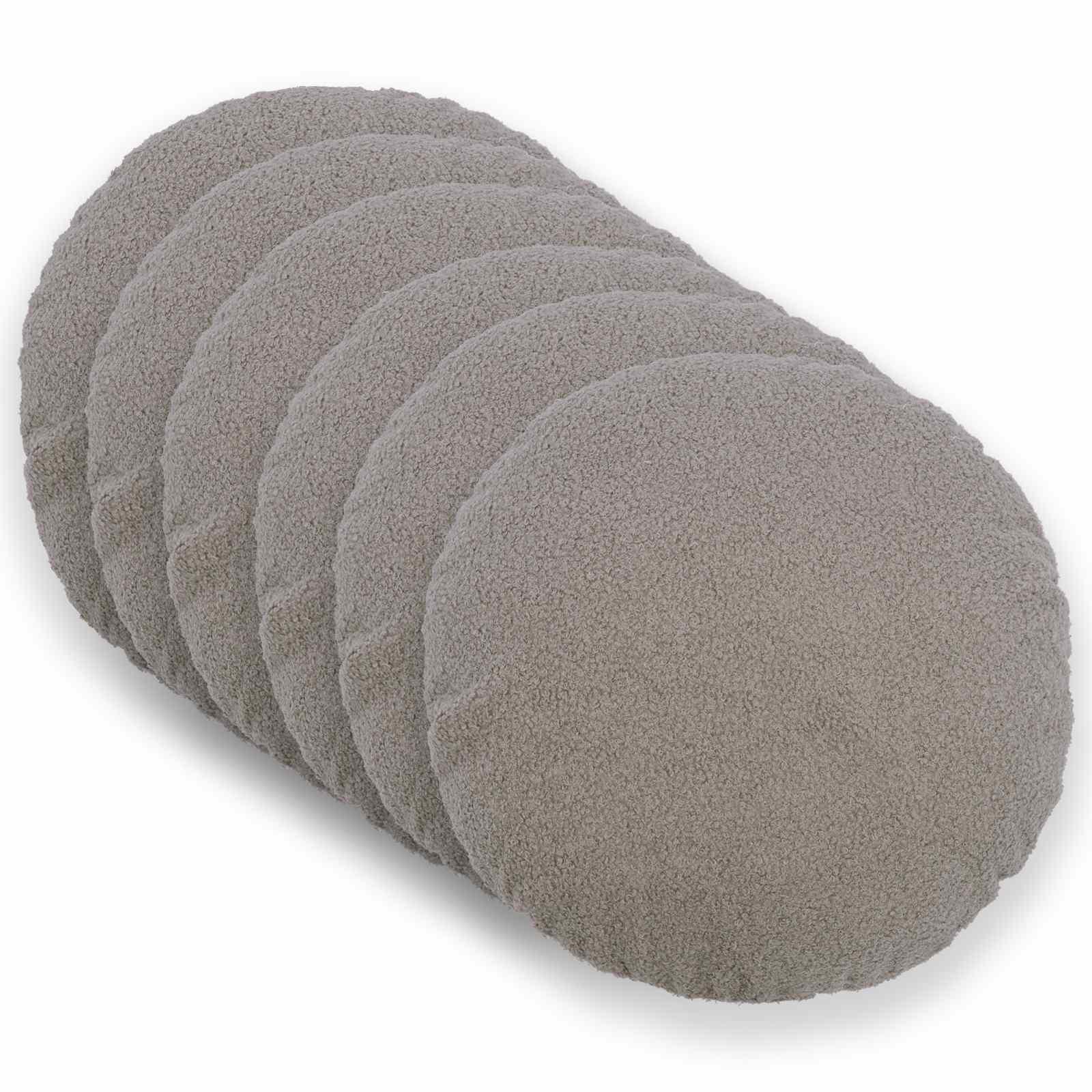 vidaXL Pudebetræk 6 pcs HEERLEN Lysegrå Ø 30 cm Bouclé