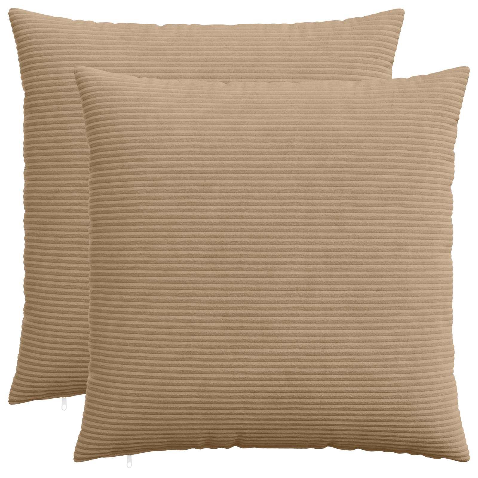 vidaXL Pudebetræk 2 pcs HEERLEN Brun 70 x 70 cm cordfløjl