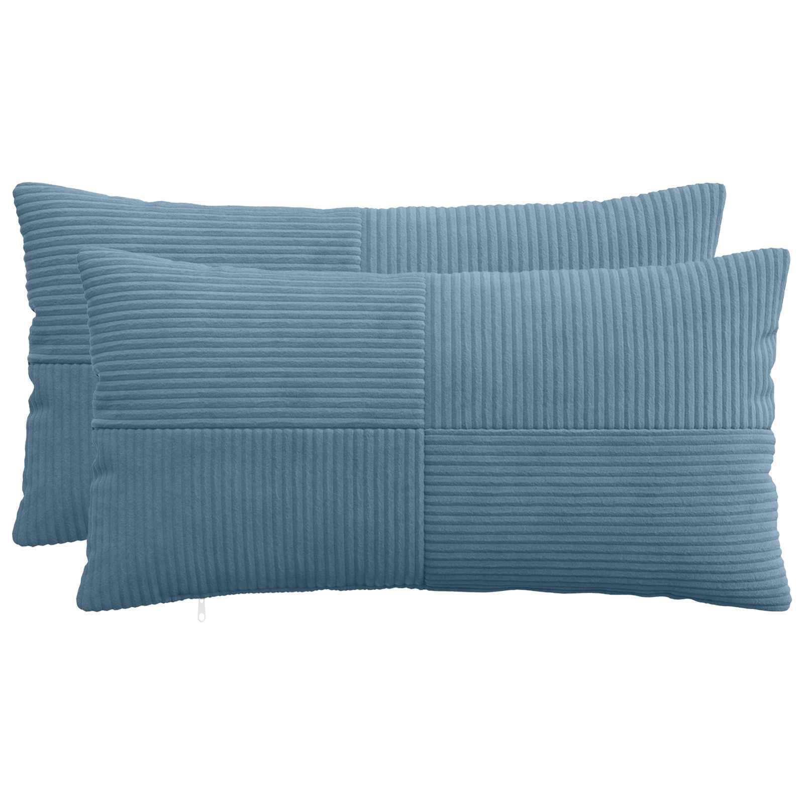 vidaXL Pudebetræk 2 pcs ALMELO Blå 40 x 80 cm cordfløjl