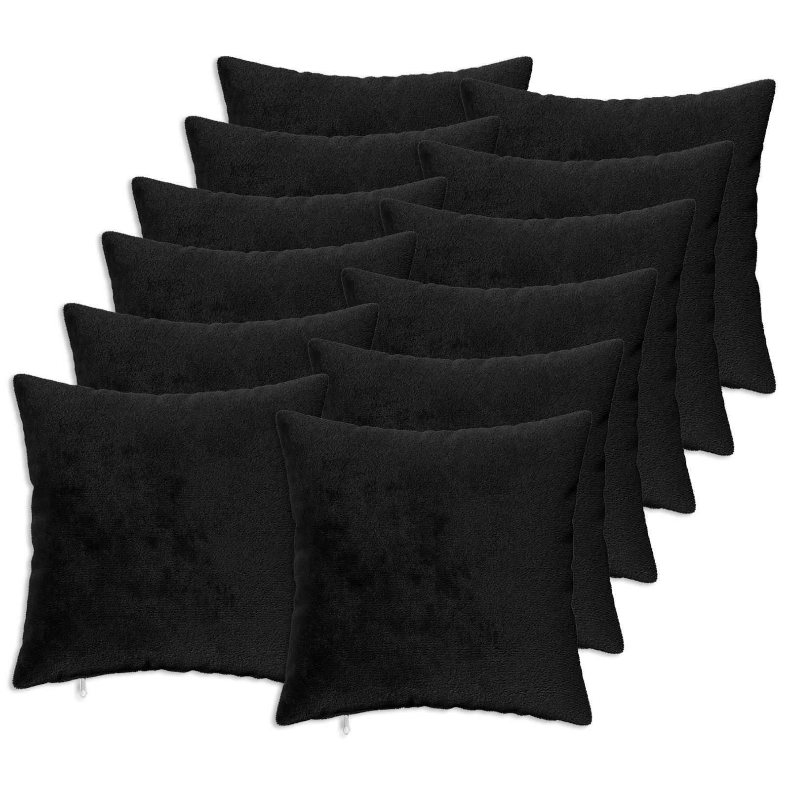 vidaXL Pudebetræk 12 stk. HEERLEN Sort 45 x 45 cm Flannel