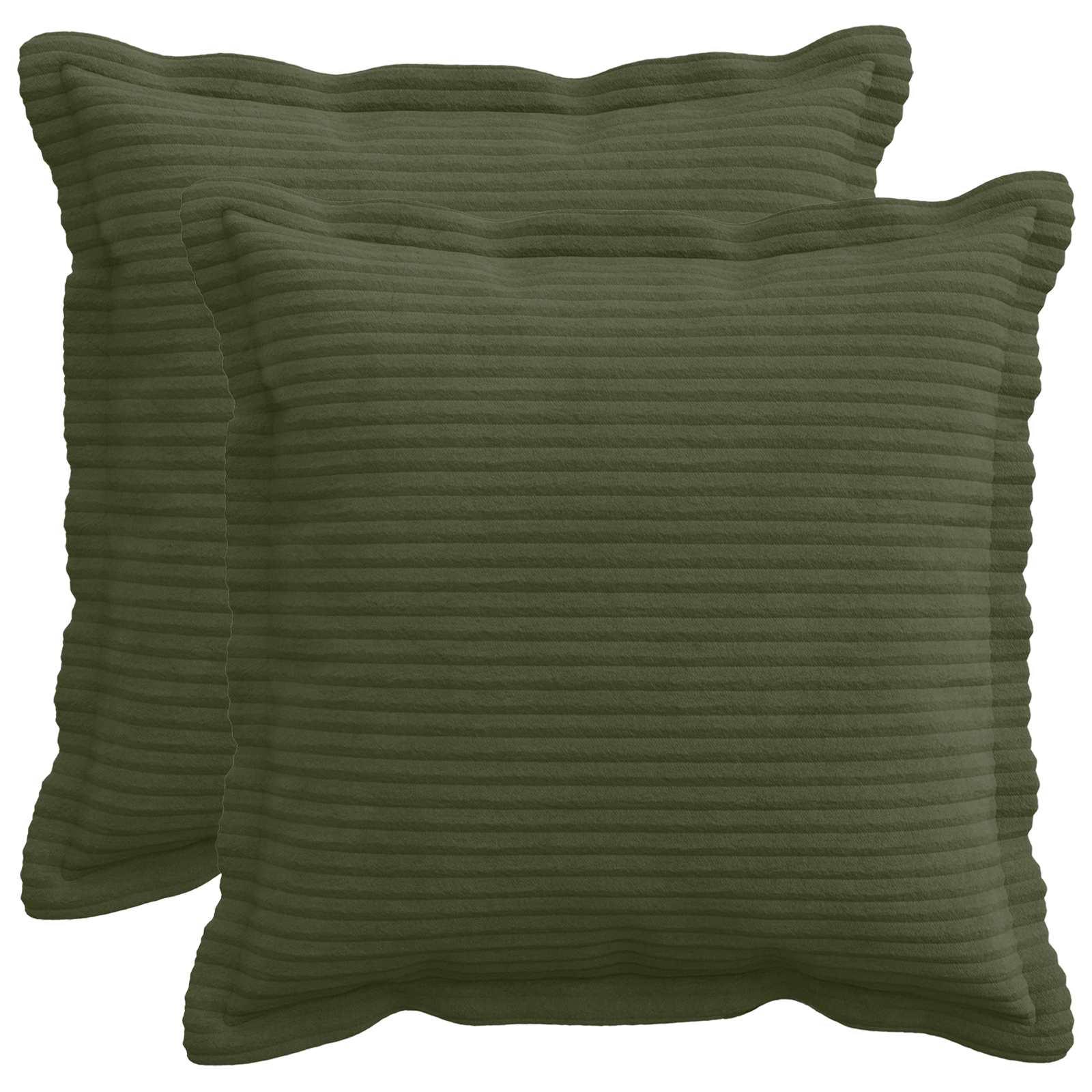 vidaXL Pudebetræk 2 stk. HOUTEN Grøn 40 x 40 cm cordfløjl
