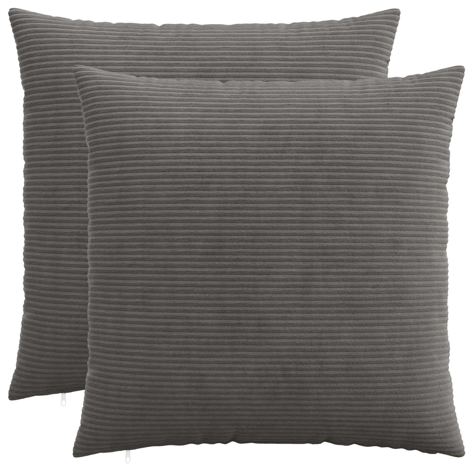 vidaXL Pudebetræk 2 pcs HEERLEN Mørkegrå 70 x 70 cm cordfløjl
