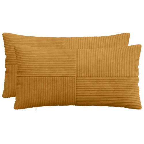Pudebetræk 2 stk ALMELO gul 40 x 70 cm i cordfløjl