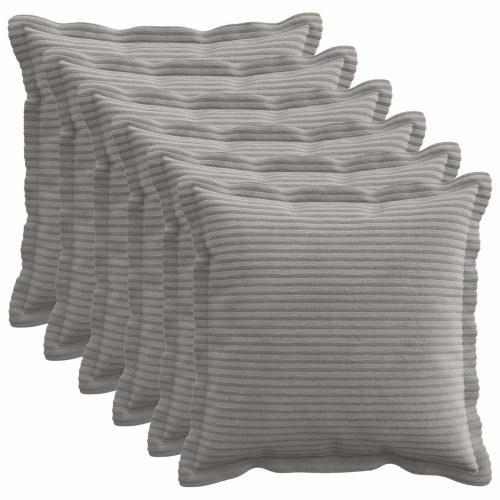 Pudebetræk 6 stk. HOUTEN lysegrå 40 x 40 cm i cordfløjl