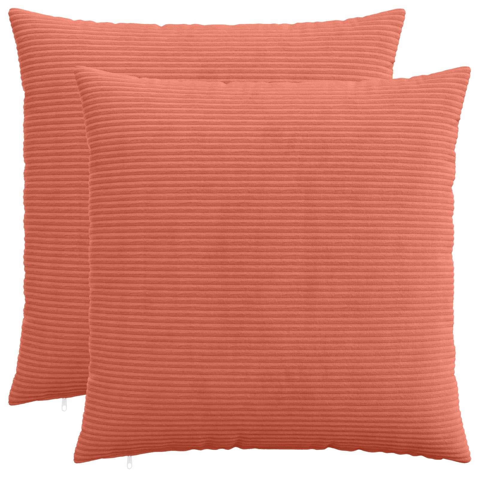 vidaXL Pudebetræk 2 pcs HEERLEN Rød orange 55 x 55 cm cordfløjl