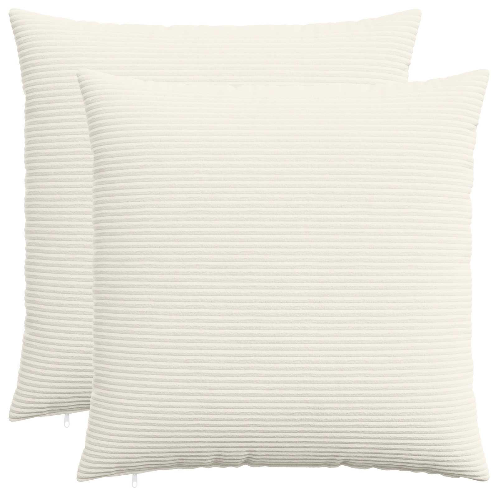 vidaXL Pudebetræk 2 pcs HEERLEN Cremefarvet 55 x 55 cm cordfløjl