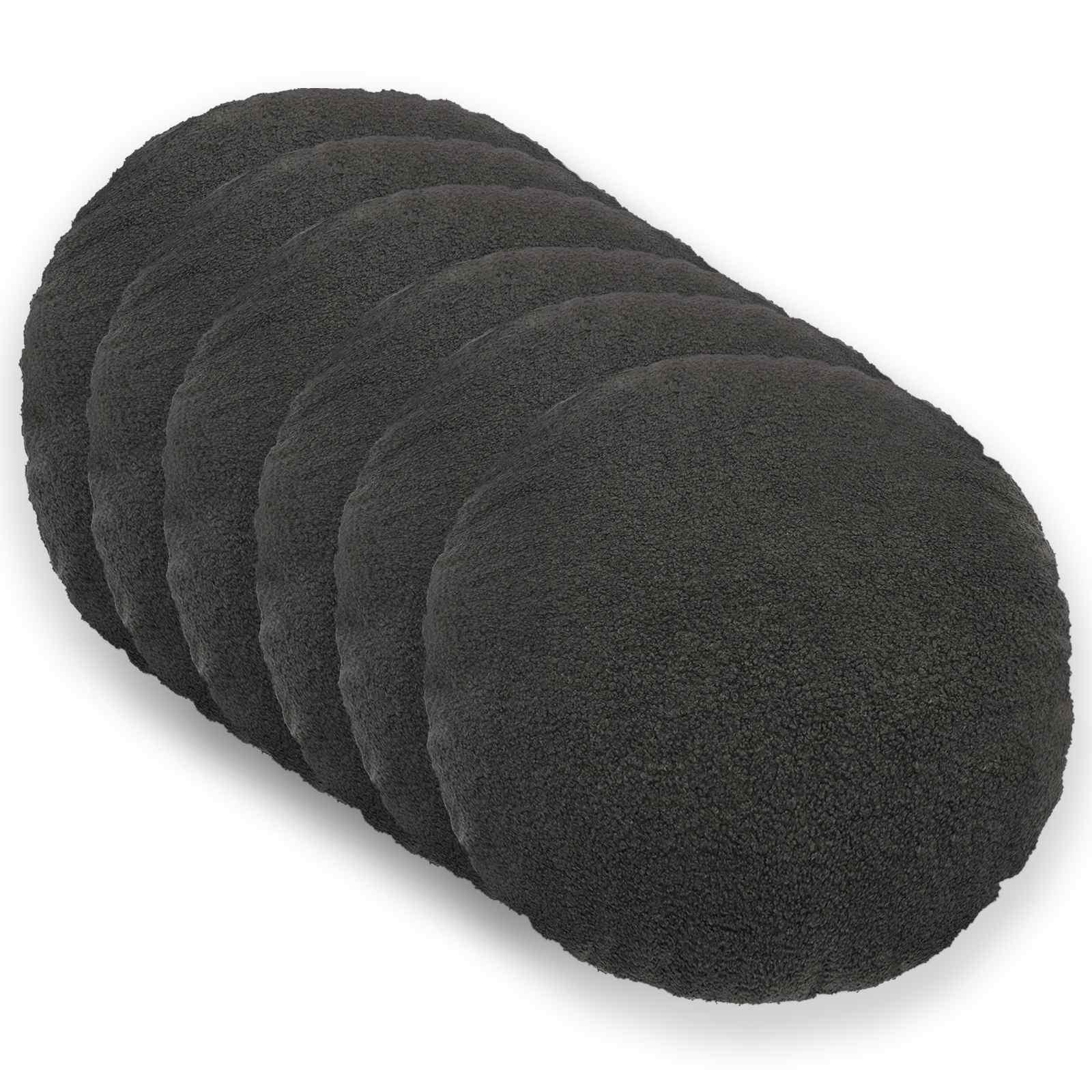 vidaXL Pudebetræk 6 pcs HEERLEN Mørkegrå Ø 50 cm Bouclé