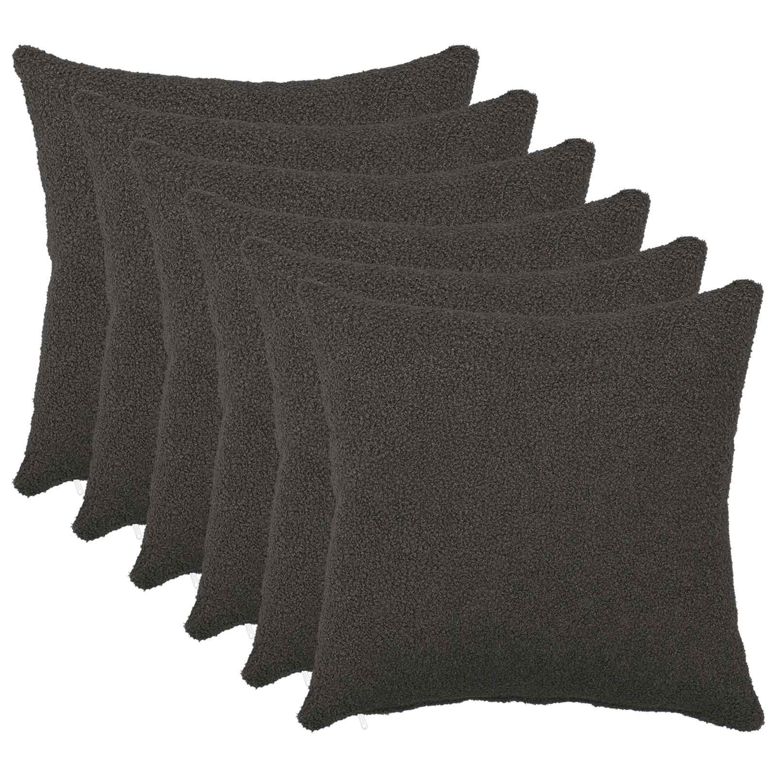 vidaXL Pudebetræk 6 pcs HEERLEN Mørkegrå 30 x 30 cm Bouclé