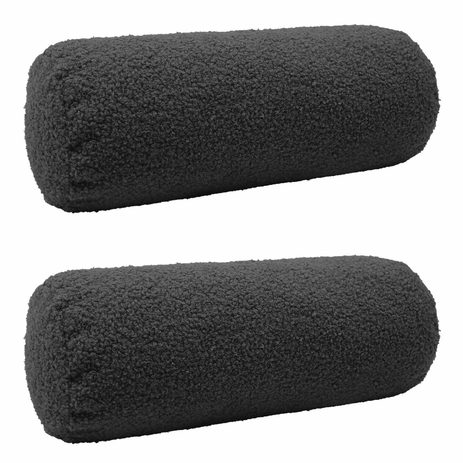 vidaXL Pudebetræk 2 pcs HEERLEN Mørkegrå Ø 15 x 40 cm Bouclé