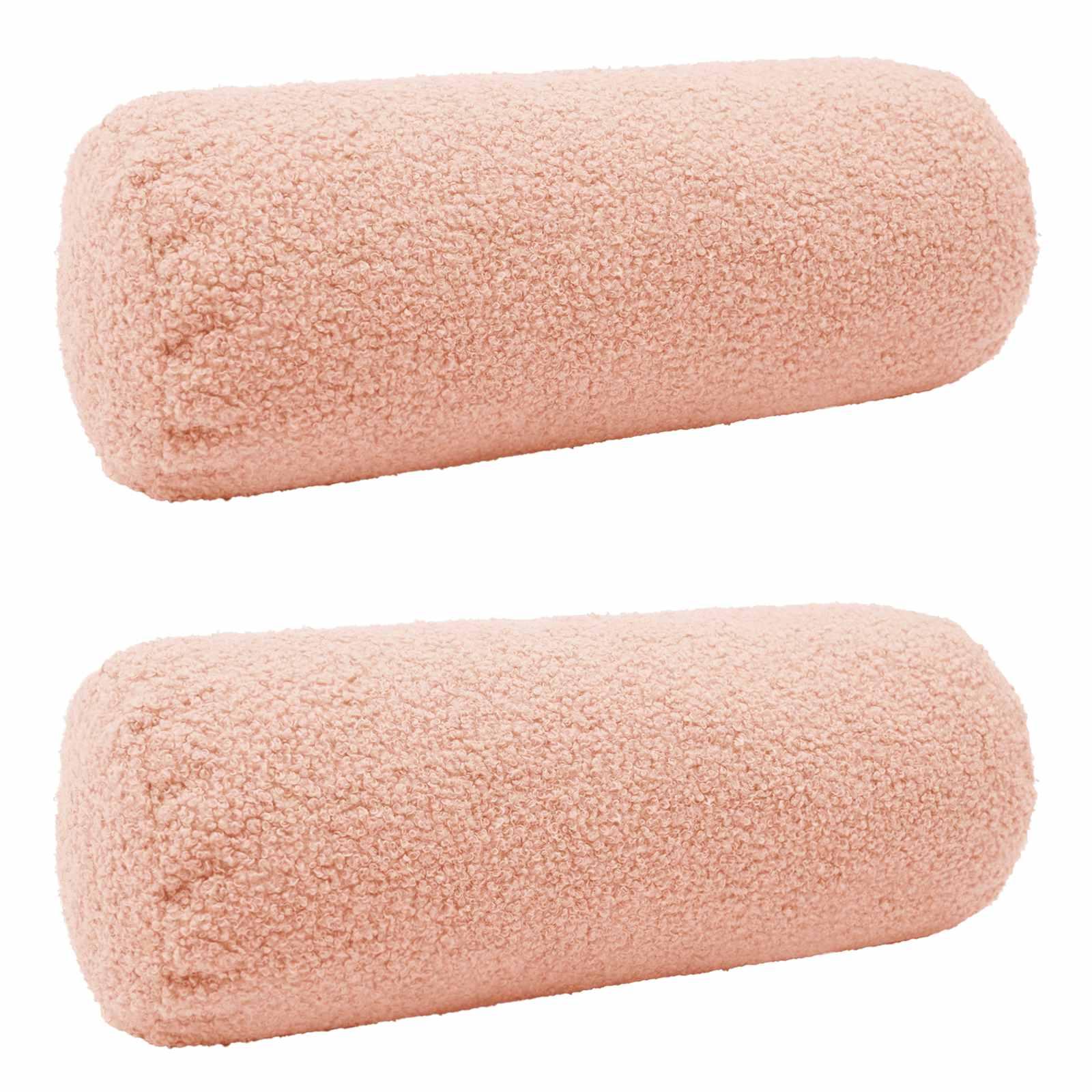 vidaXL Pudebetræk 2 pcs HEERLEN Lyserød Ø 15 x 40 cm Bouclé