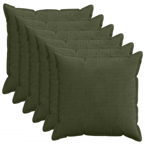 Pudebetræk HOUTEN grøn 80 x 80 cm cordfløjl 6 stk.
