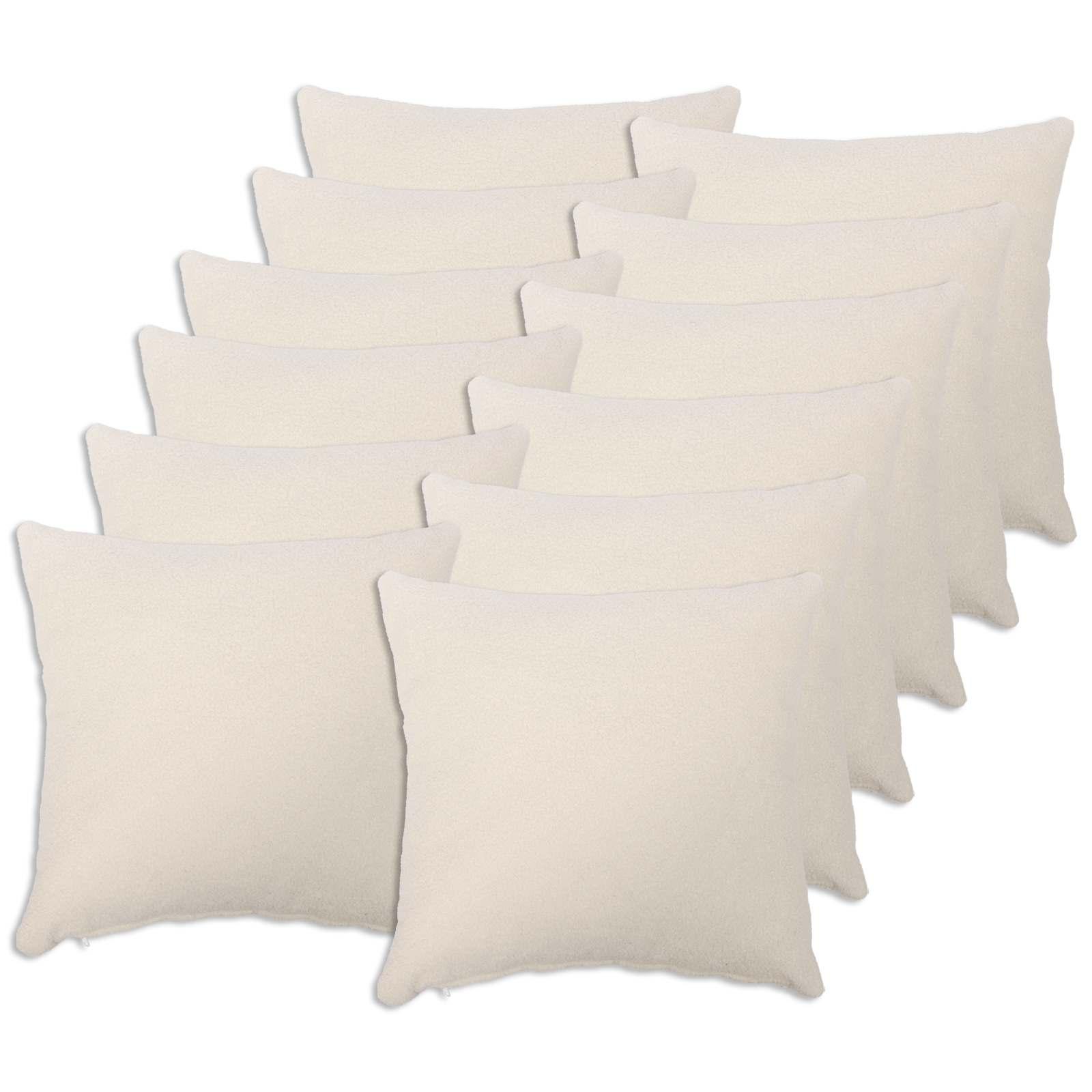 vidaXL Pudebetræk 12 pcs HEERLEN Cremefarvet 45 x 45 cm Bouclé