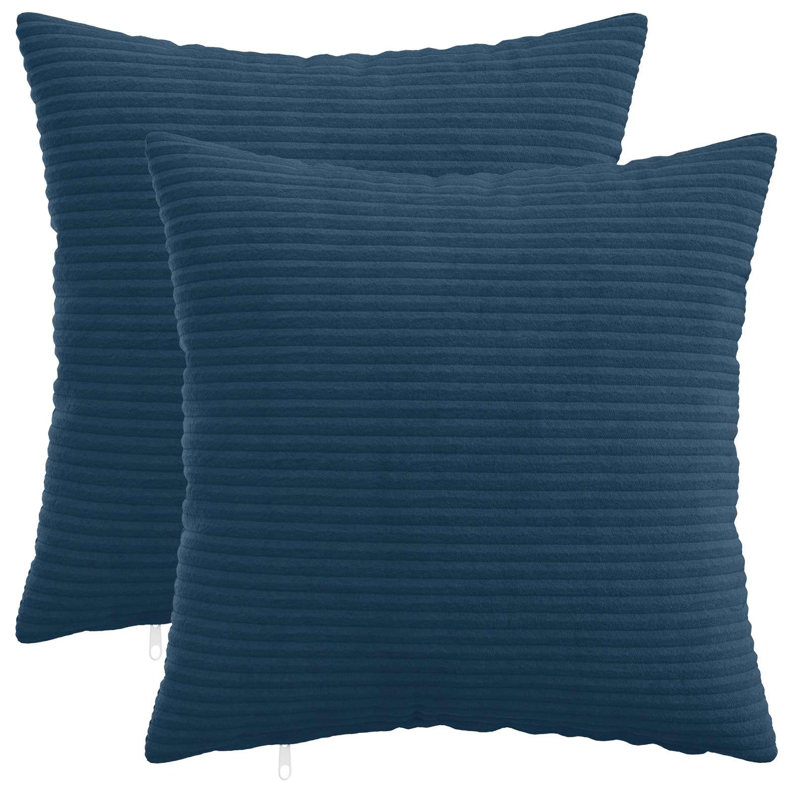 vidaXL Pudebetræk 2 pcs HEERLEN Mørkeblå 35 x 35 cm cordfløjl