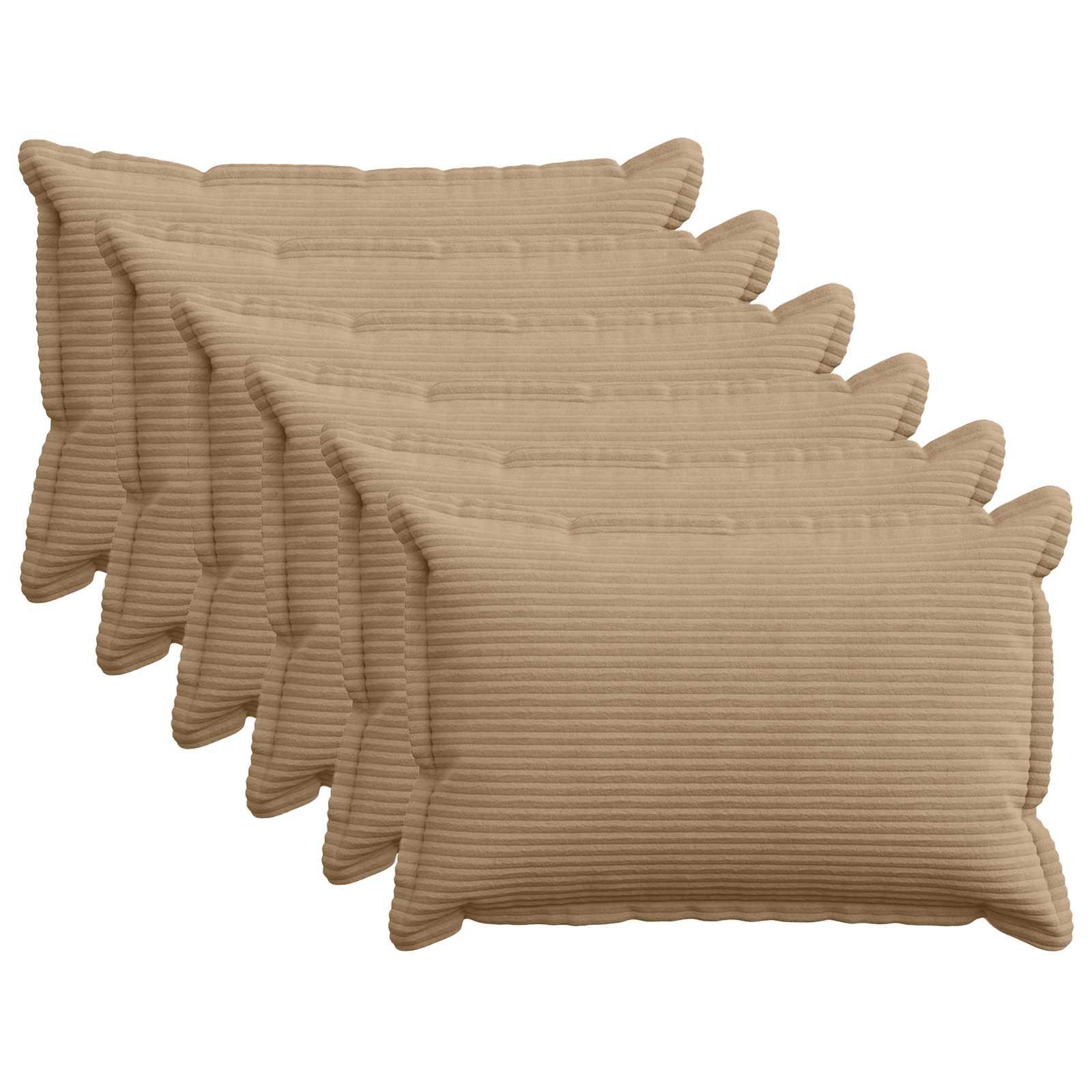 vidaXL Pudebetræk 6 stk. HOUTEN Brun 50 x 75 cm cordfløjl