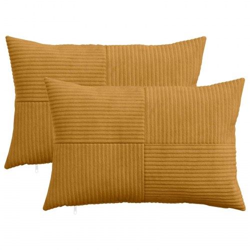 Pudebetræk 2 stk ALMELO gul 30 x 50 cm i cordfløjl
