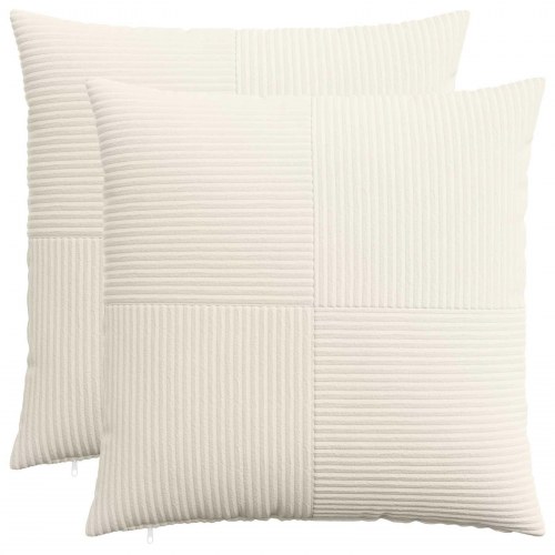 Pudebetræk 2 stk ALMELO cremefarvet 60 x 60 cm i cordfløjl
