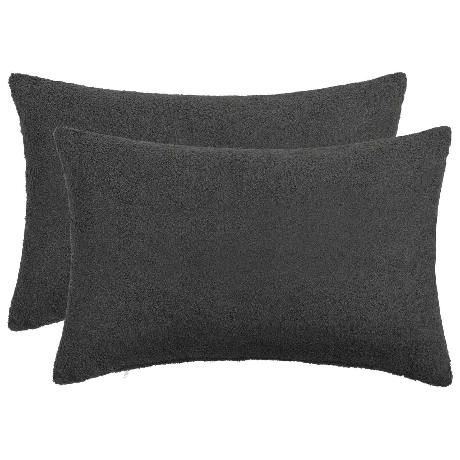 vidaXL Pudebetræk 2 pcs HEERLEN Mørkegrå 50 x 80 cm Bouclé