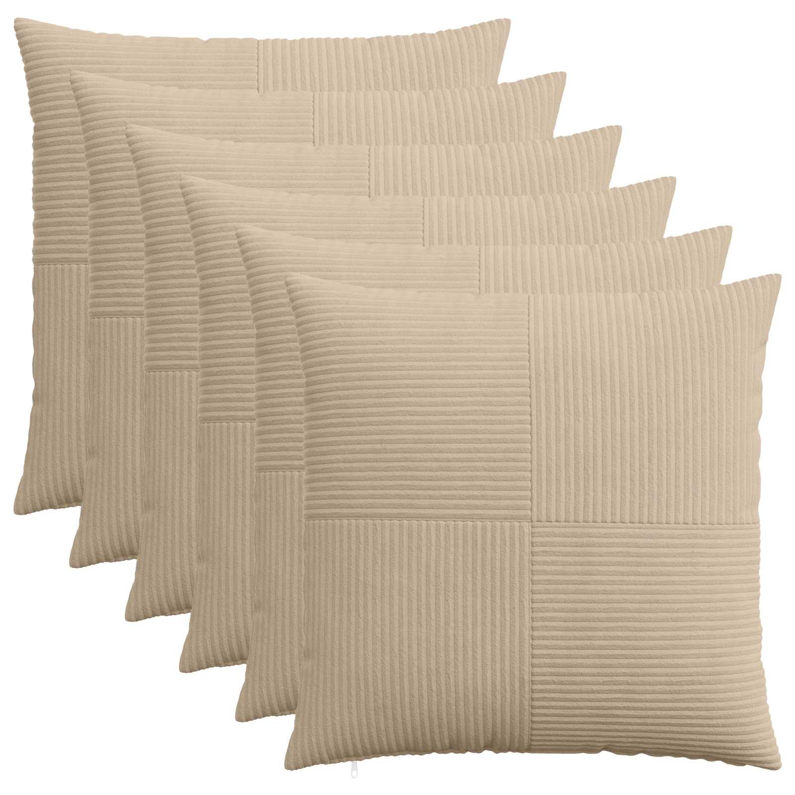vidaXL Pudebetræk 6 pcs ALMELO Gråbrun 55 x 55 cm cordfløjl