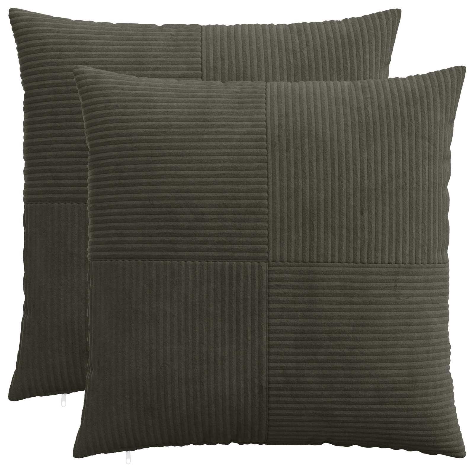 vidaXL Pudebetræk 2 pcs ALMELO Antracit 55 x 55 cm cordfløjl