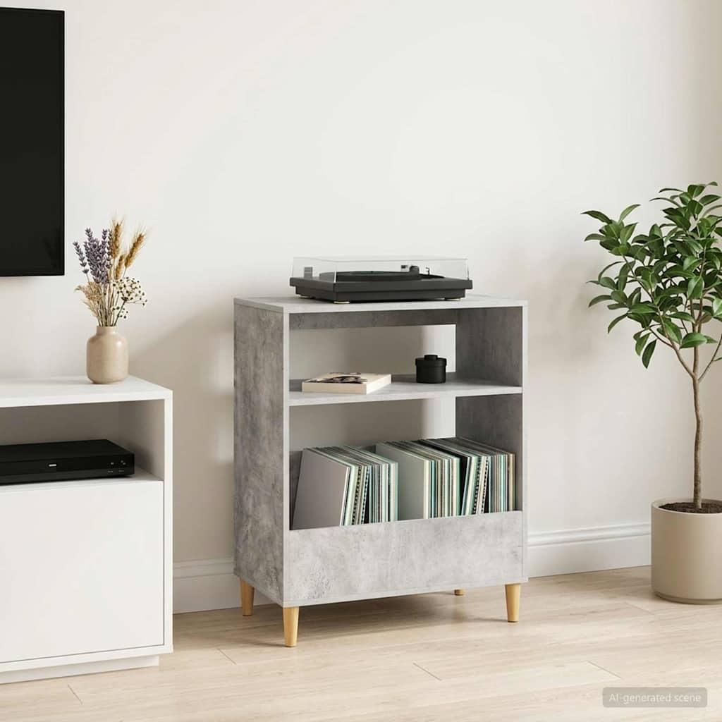 vidaXL Pladespillerstand Betongrå 71 x 39,5 x 83 cm Konstrueret træ
