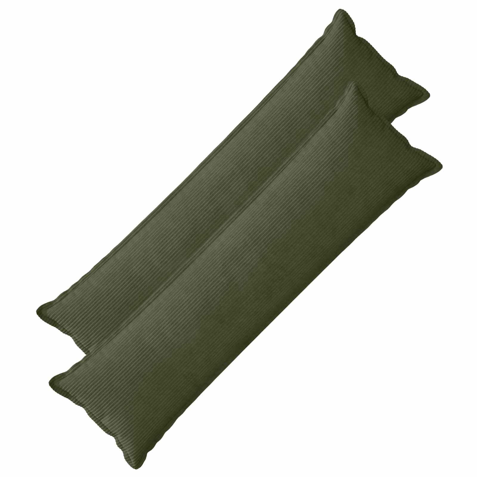 vidaXL Pudebetræk 2 stk. HOUTEN Grøn 40 x 145 cm cordfløjl
