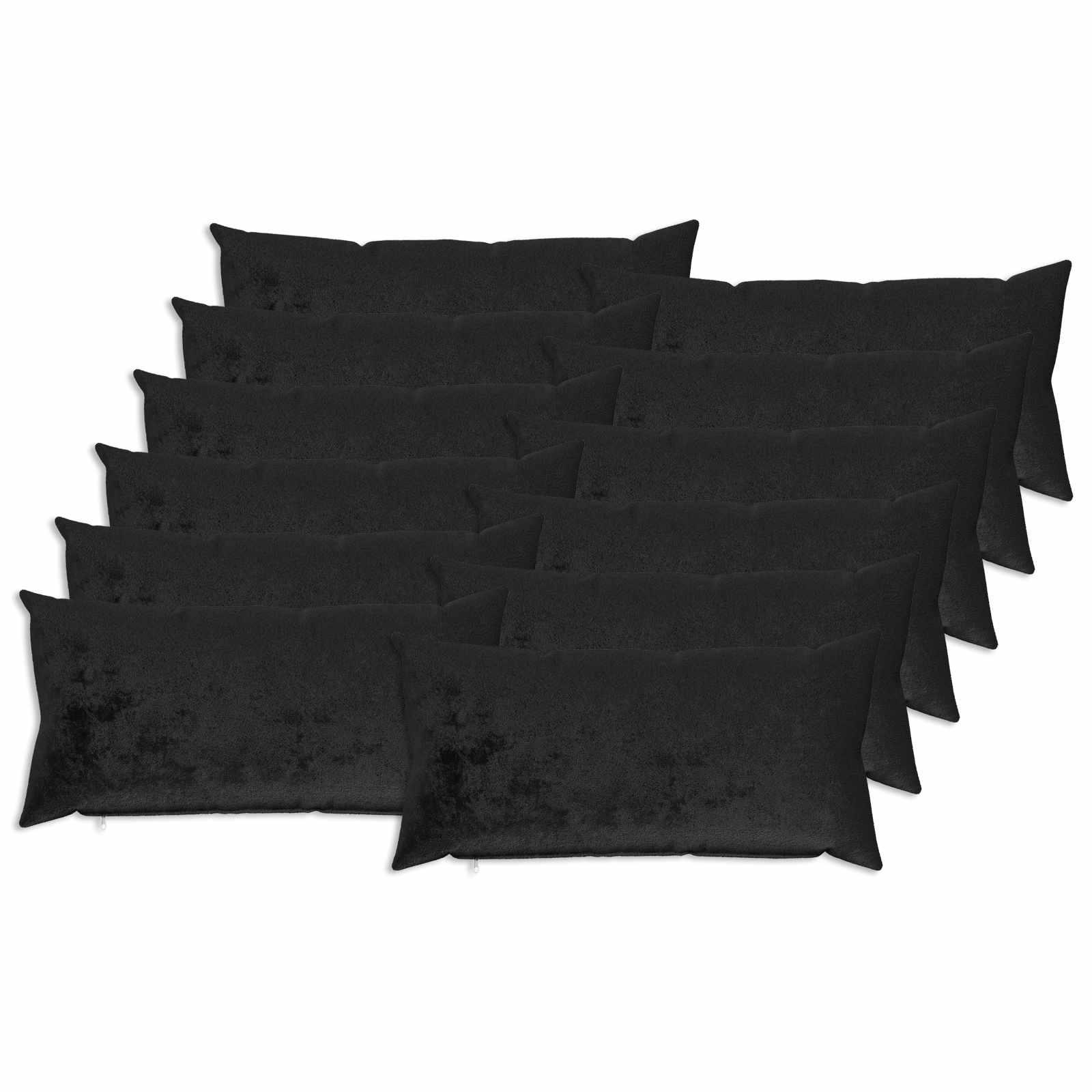 vidaXL Pudebetræk 12 pcs HEERLEN Sort 40 x 80 cm Flannel