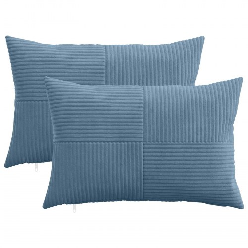 Pudebetræk 2 stk ALMELO blå 50 x 75 cm i cordfløjl