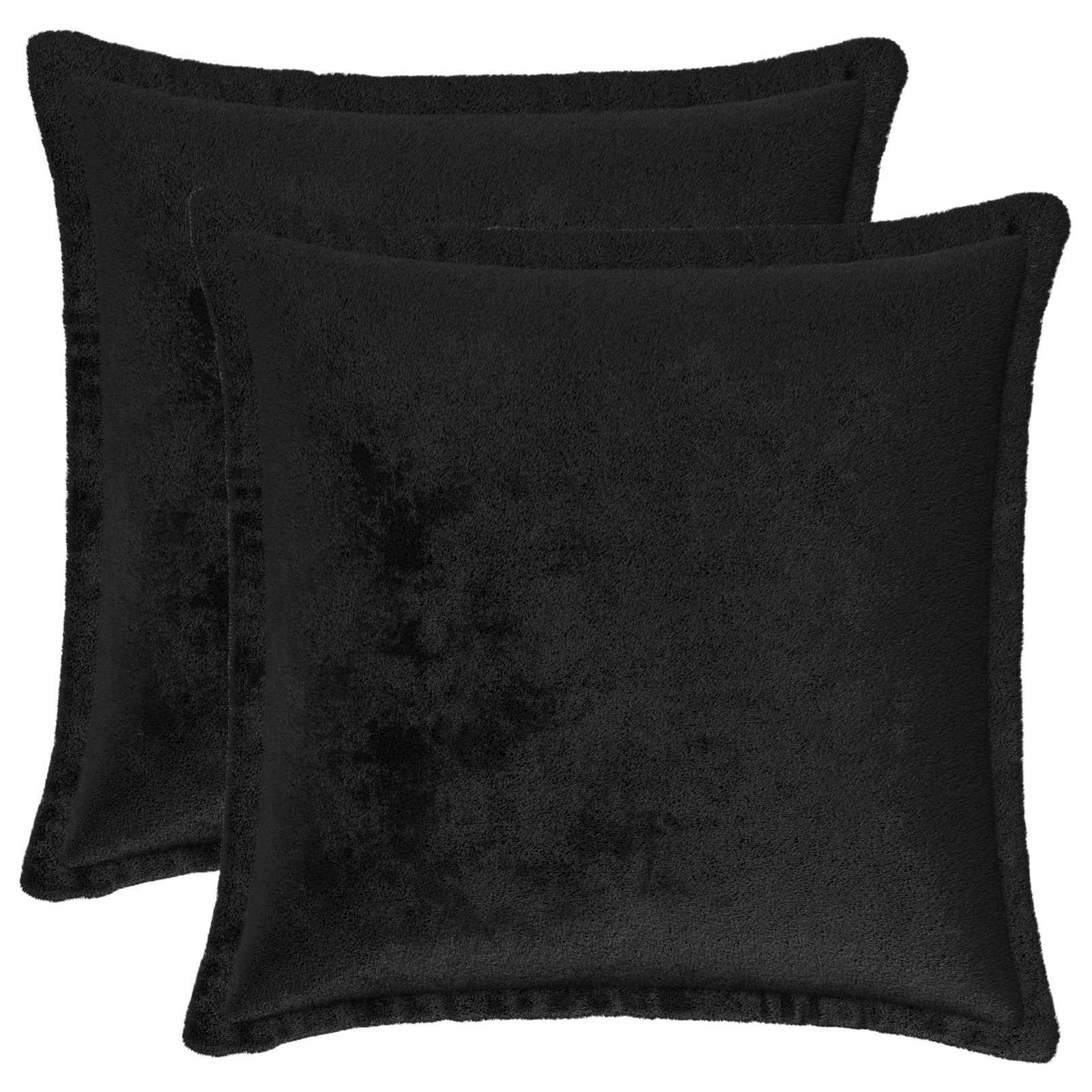 vidaXL Pudebetræk 2 pcs HOUTEN Sort 40 x 40 cm Flannel