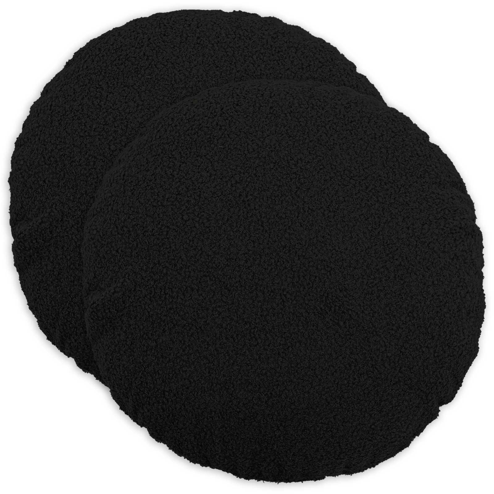 vidaXL Pudebetræk 2 pcs HEERLEN Sort Ø 60 cm Bouclé