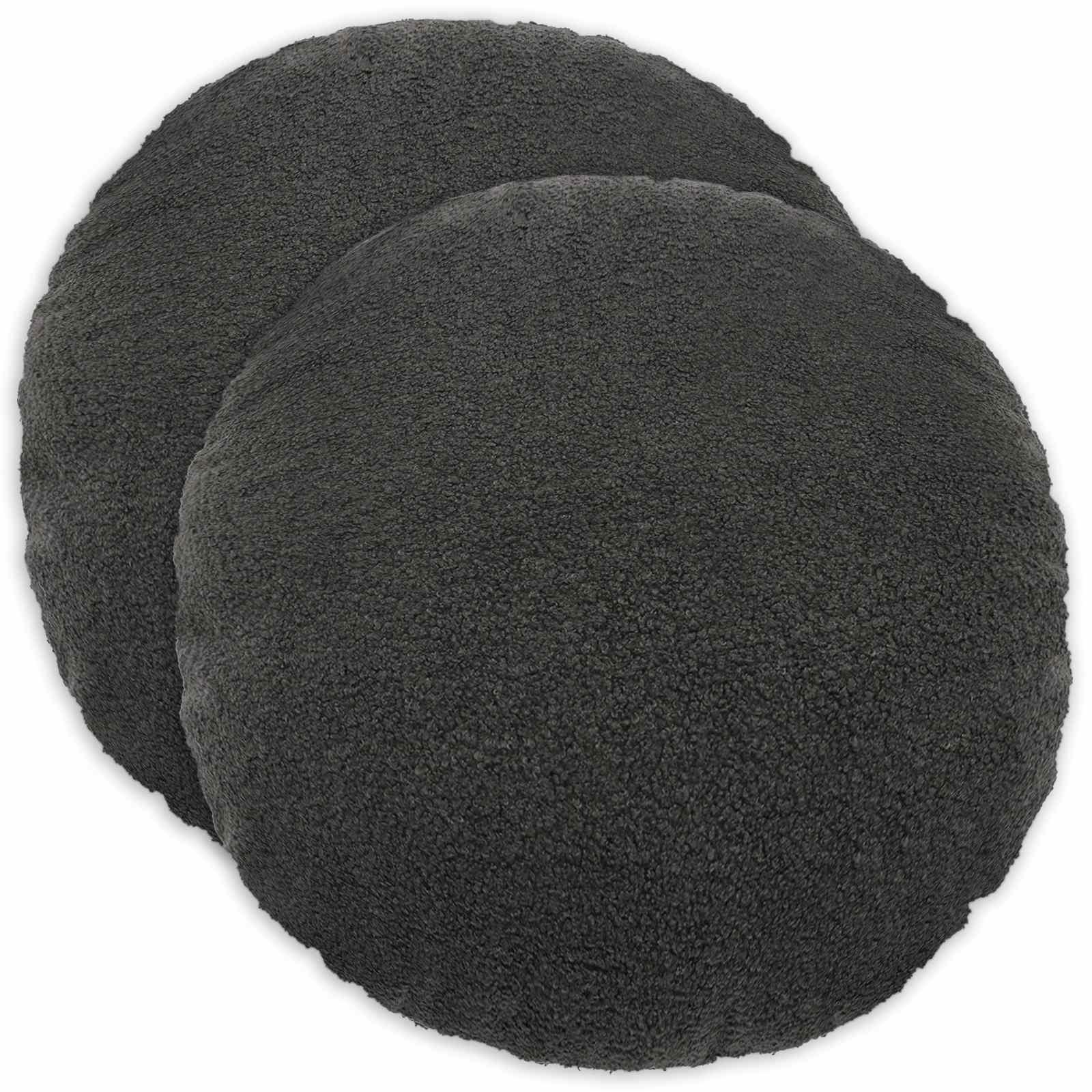 vidaXL Pudebetræk 2 pcs HEERLEN Mørkegrå Ø 60 cm Bouclé