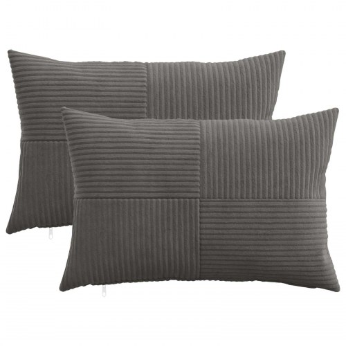 Pudebetræk 2 stk ALMELO mørkegrå 50 x 70 cm i cordfløjl