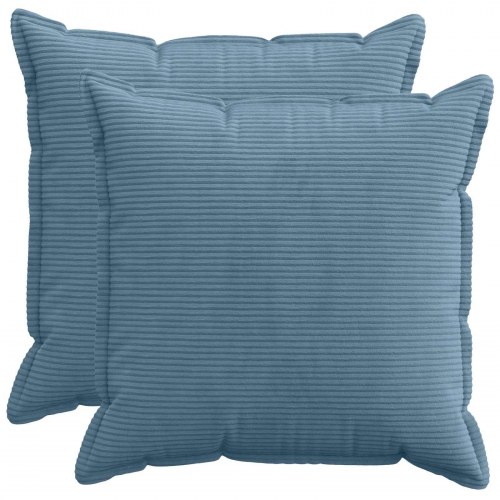 Pudebetræk HOUTEN 2 stk. blå 70 x 70 cm i cordfløjl