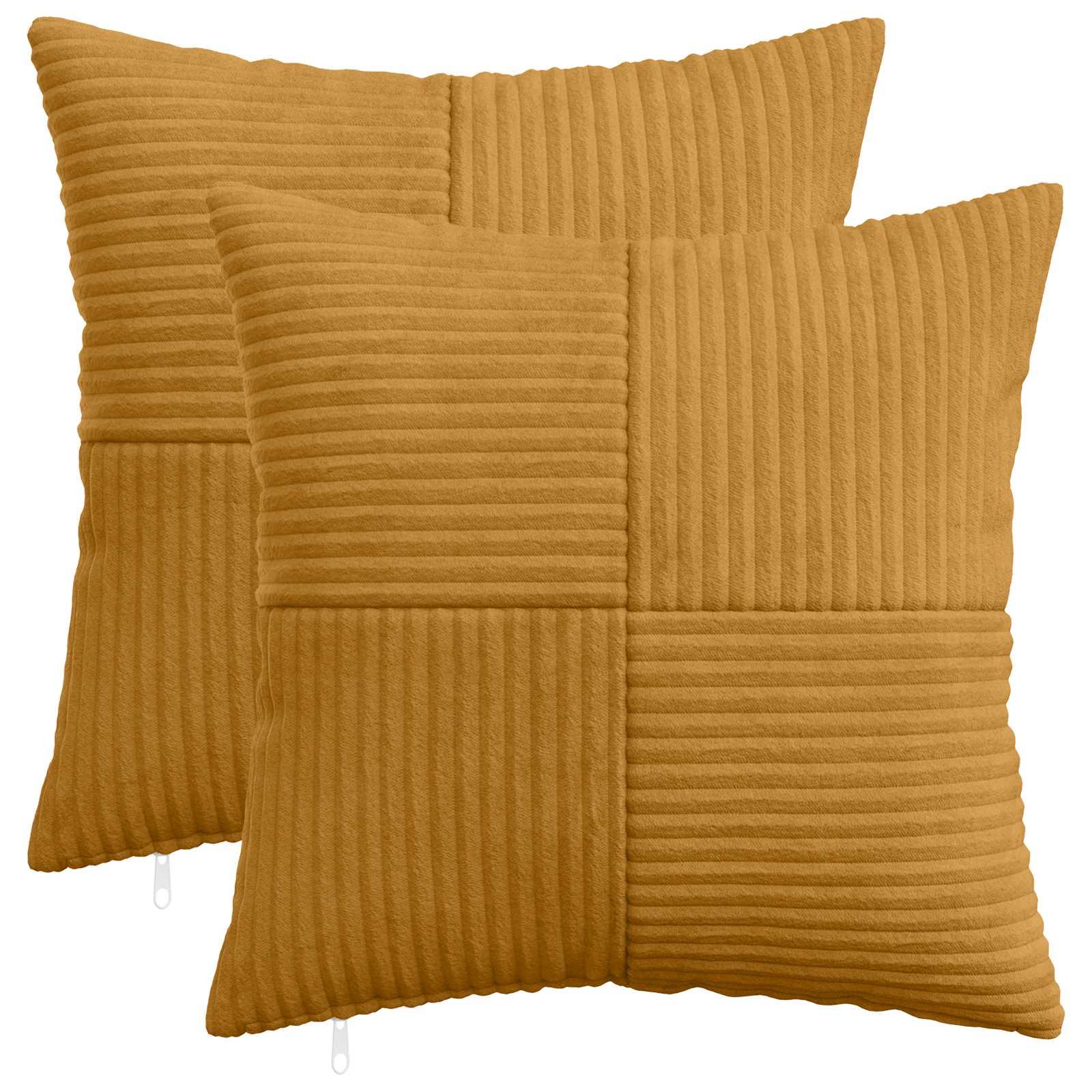 Pudebetræk 2 stk ALMELO gul 50 x 50 cm i cordfløjl