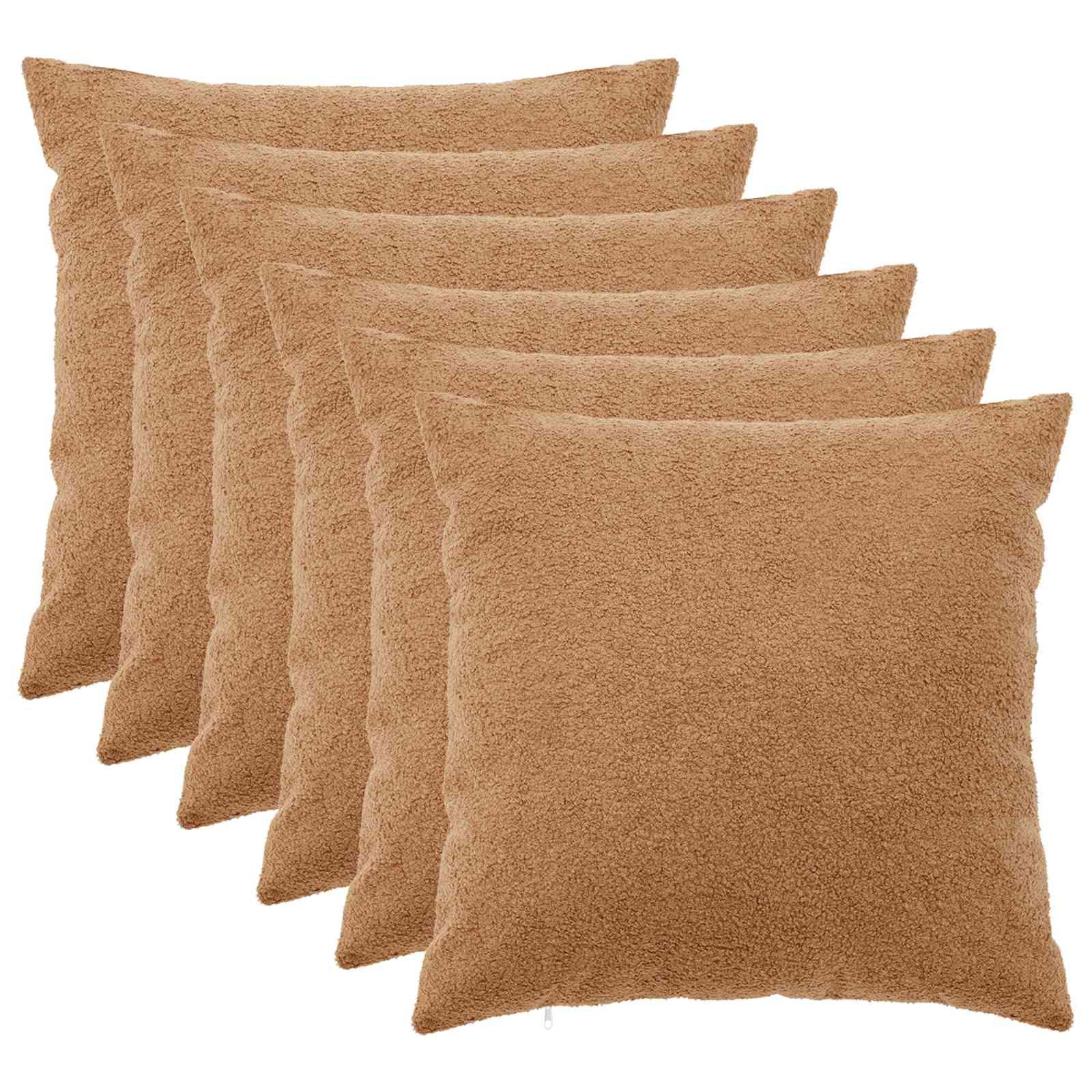 vidaXL Pudebetræk 6 pcs HEERLEN Beige 80 x 80 cm Bouclé